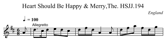 Heart Should Be Happy & Merry,The. HSJJ.194 - staff notation