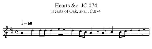 Hearts &c. JC.074 - staff notation
