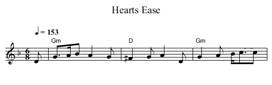 Hearts Ease - staff notation