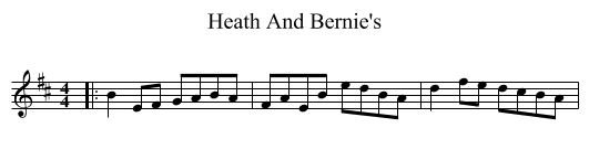 Heath And Bernie's - staff notation