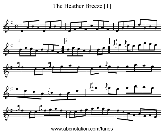 Heather Breeze [1], The - staff notation