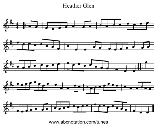 Heather Glen - staff notation