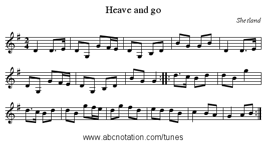 Heave and go - staff notation