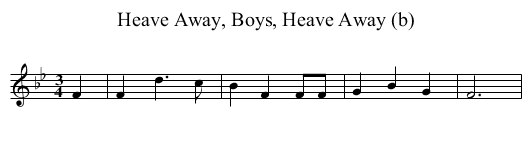 Heave Away, Boys, Heave Away (b) - staff notation