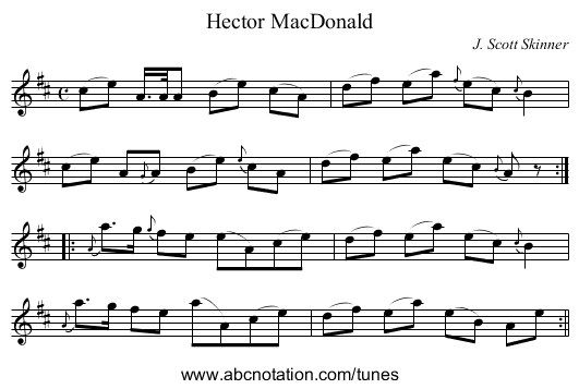 Hector MacDonald - staff notation
