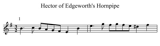 Hector of Edgeworth's Hornpipe - staff notation