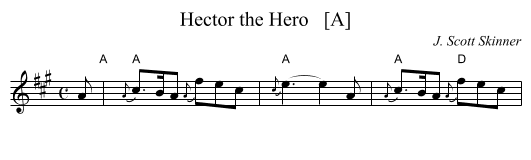 Hector the Hero   [A] - staff notation