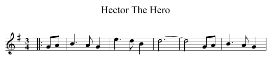 Hector The Hero - staff notation