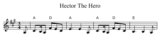 Hector The Hero - staff notation