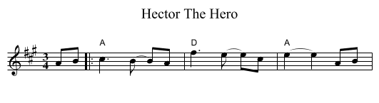Hector The Hero - staff notation