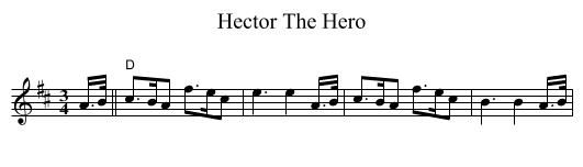 Hector The Hero - staff notation