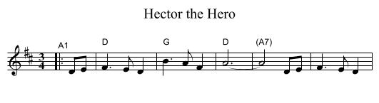 Hector the Hero - staff notation