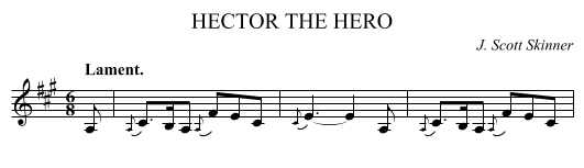 HECTOR THE HERO - staff notation