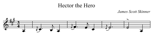 Hector the Hero - staff notation