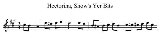 Hectorina, Show's Yer Bits - staff notation