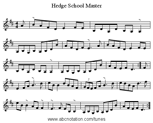 Hedge School Master - staff notation