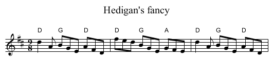 Hedigan's fancy - staff notation