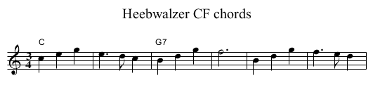 Heebwalzer CF chords - staff notation