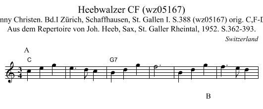 Heebwalzer CF (wz05167) - staff notation