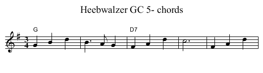 Heebwalzer GC 5- chords - staff notation