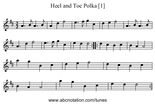 Heel and Toe Polka [1] - staff notation