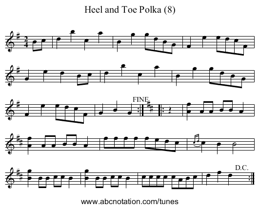 Heel and Toe Polka (8) - staff notation
