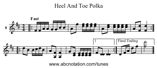 Heel And Toe Polka - staff notation