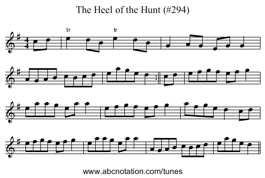 Heel of the Hunt (#294), The - staff notation