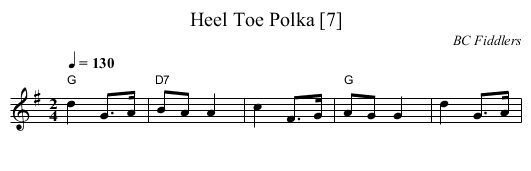 Heel Toe Polka [7] - staff notation