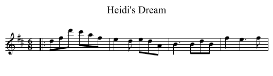 Heidi's Dream - staff notation
