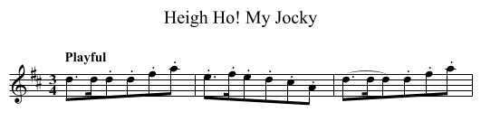 Heigh Ho! My Jocky - staff notation