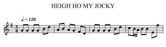 HEIGH HO MY JOCKY - staff notation