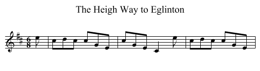 Heigh Way to Eglinton, The - staff notation