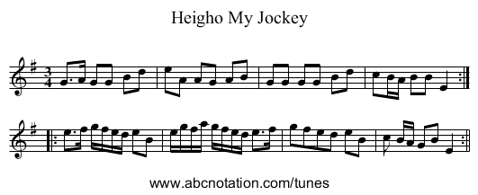 Heigho My Jockey - staff notation