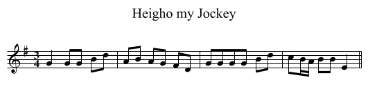 Heigho my Jockey - staff notation