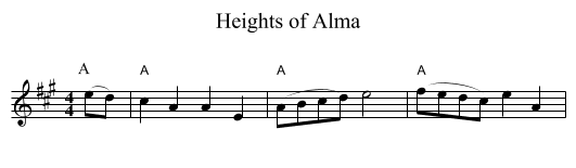 Heights of Alma - staff notation