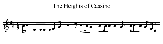 Heights of Cassino, The - staff notation