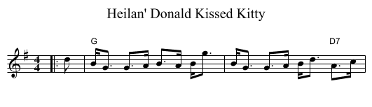 Heilan' Donald Kissed Kitty - staff notation