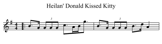 Heilan' Donald Kissed Kitty - staff notation