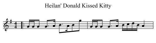 Heilan' Donald Kissed Kitty - staff notation