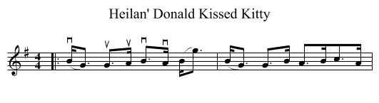 Heilan' Donald Kissed Kitty - staff notation