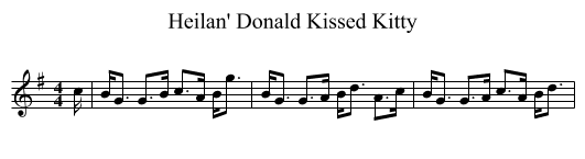 Heilan' Donald Kissed Kitty - staff notation