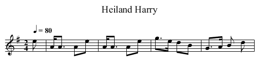 Heiland Harry - staff notation
