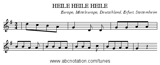 HEILE HEILE HEILE - staff notation