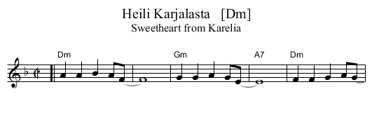 Heili Karjalasta   [Dm] - staff notation