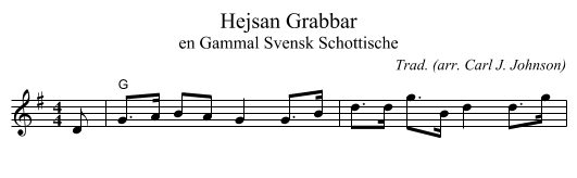 Hejsan Grabbar - staff notation