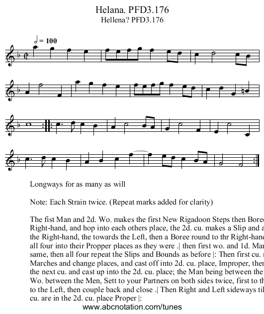 Helana. PFD3.176 - staff notation