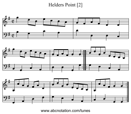 Helders Point [2] - staff notation
