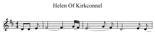 Helen Of Kirkconnel - staff notation