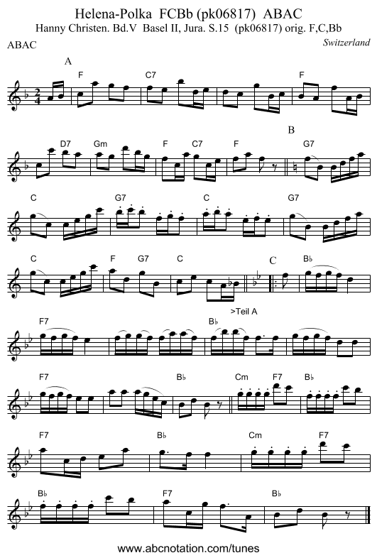 Helena-Polka FCBb (pk06817) ABAC - staff notation